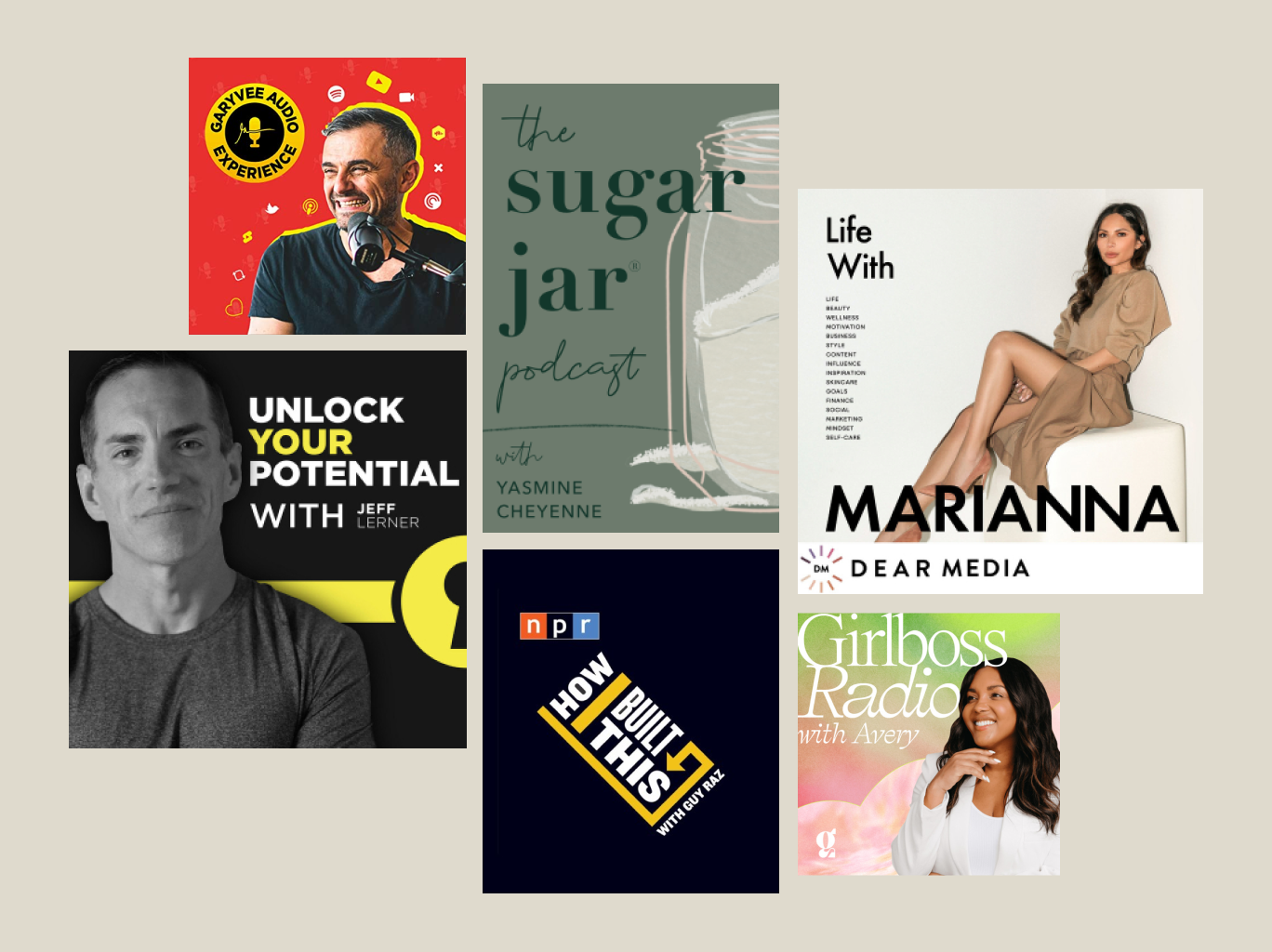 Visual display of the top podcasts for entrepreneurs