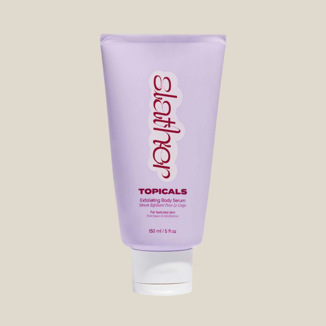 topicals exfoliating body serum - used during Nancy's nighttime routine