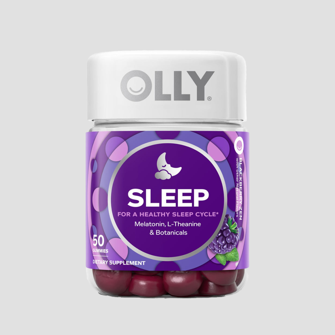 OLLY Sleep gummies - used during Nancy's nighttime routine